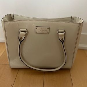 Cream/ white Kate spade leather tote